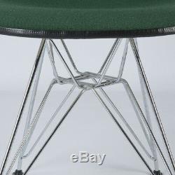 Green Herman Miller Vintage Eames Upholstered DSR Dining Side Shell Chair