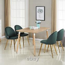 Green Modern Velvet Dining Chairs Upholstered Seat Legs Dining Room Kitchen
