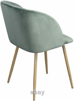 Green Velvet Dining Chair Retro Velvet Dressing Table Chair Upholstered Armchair