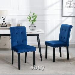 Grey Beige Blue Velvet Dining Chairs Set of 2/4/6 Knocker Back Dining Room Chair