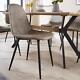 Grey Fabric Dining Chairs Set Of 2 Dining Seat Black Metal Legs Diamante Styling