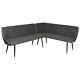 Grey Faux Leather Corner Dining Bench Right Hand Facing Seats 5 Log Log027