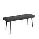 Grey Faux Leather Dining Bench With Black Legs Seats 2 Logan Log011