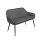Grey Faux Leather High Back Dining Bench Seats 2 Logan