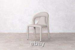 Grey Fully Upholstered Dining Chair Faux Leather Easy Clean