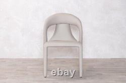 Grey Fully Upholstered Dining Chair Faux Leather Easy Clean