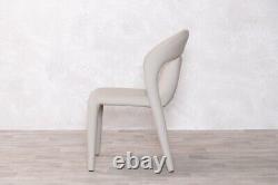 Grey Fully Upholstered Dining Chair Faux Leather Easy Clean