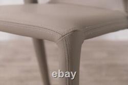 Grey Fully Upholstered Dining Chair Faux Leather Easy Clean