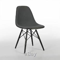 Grey Herman Miller Original Eames Upholstered Black DSW Side Shell Chair