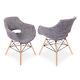 Grey Modern Velvet Dining Chairs Upholstered Seat Legs Dining Room Kitchen