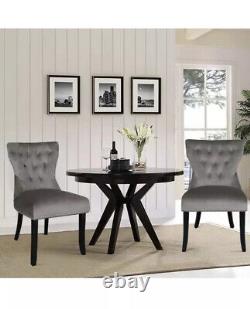 Grey Upholstered Dining Chairs (pair)