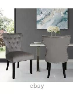 Grey Upholstered Dining Chairs (pair)