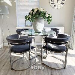 Grey Velvet Cantilever Dining Armchair Alana Boutique ANB006