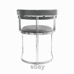 Grey Velvet Cantilever Dining Chair Alana Boutique