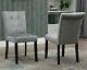 Grey Velvet Dining Chairs With Knocker/ring Back Upholstered Seat, 1, 2, 4, 6