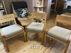 HABITAT Radius Solid Oak Dining Chair Upholster seat £100 each 3 available