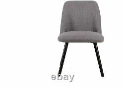 HARLOW Set of 2 Upholstered Dining Chair (Grey)-CH068DG