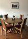 Hj Berry Solid Oak Round Dining Table And 4 Upholstered Chairs