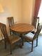 Hj Berry Solid Oak Round Extendable Dining Table And 4 Upholstered Chairs