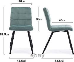 HNNHOME Set Of 2 x Cubana Upholstered Kitchen Dining Chair (Mint, Velvet)