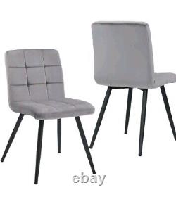 HNNHOME Set Of 2 x Cubana Velvet Upholstered Kitchen Dining Chair with Strong