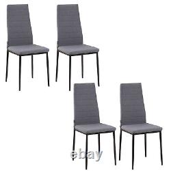 HOMCOM Dining Chairs Upholstered Fabric Accent Chairs with Metal Legs, Set of 4