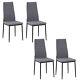 Homcom Dining Chairs Upholstered Fabric Accent Chairs With Metal Legs, Set Of 4