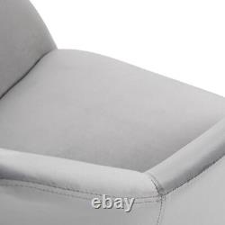 HOMCOM Modern Upholstered Fabric Bucket Seat Dining Armchairs Set of 2 Grey