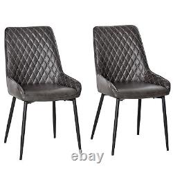 HOMCOM Retro Dining Chair Set of 2, PU Leather Upholstered Side Chairs