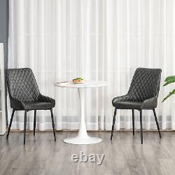 HOMCOM Retro Dining Chair Set of 2, PU Leather Upholstered Side Chairs