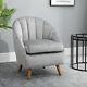 Homcom Velvet Fabric Single Sofa Dining Chair Solid Wood Leg Upholstered Grey