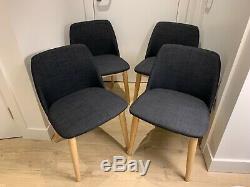 Habitat 4x Luther dark gray upholstered dining chairs nearly new