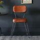 Hairpin Industrial Dining Chair, Buffalo Leather Upholstered Seat And Back