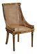 Hampton Dining / Side Chair With Rattan Cream Linen Upholstered Cushion Chrw004