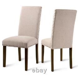 Harper & Bright Designs Beige Upholstered Dining Chairs (Set of 2)