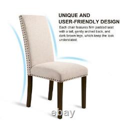 Harper & Bright Designs Beige Upholstered Dining Chairs (Set of 2)