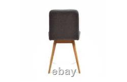 Heals Ena Chair Oak Facet Grey Felt Soft Upholstered Seat Turned Legs RRP £401