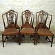 Hepplewhite Georgian Set Of 6 Mahogany Upholstered Dining Chairs (chippendale)