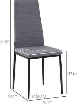 High Back Dining Chairs Modern Upholstered Linen-Touch Fabric Accent Chairs