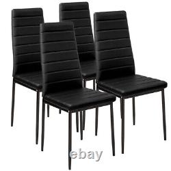 High Back Dinning 4 Chairs Set Faux Leather Upholstered Chair Dining Room 4 Seat