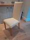 High Backed, Cream Upholstered M&s Dining Room Chairs X 4 With Fireproof Labels