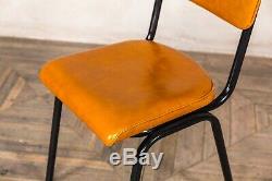 Honey Tan Leather Upholstered Dining Chairs Colourful Cafe Restaurant Kitchen