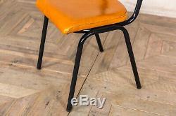 Honey Tan Leather Upholstered Dining Chairs Colourful Cafe Restaurant Kitchen