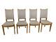 Ikea Pine Dining Chairs 4 Beige Strap Fabric Backs Seats Scandi