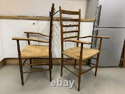 Italian Ladder Back Dining Chairs Rush Seats style Gio Ponti Vintage Mid Century
