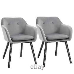 Itzcominghome 2 Set Modern Dining Chairs Velvet Upholstered Kitchen Chairs Grey