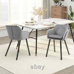 Itzcominghome 2 Set Modern Dining Chairs Velvet Upholstered Kitchen Chairs Grey