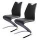 Jiexi 2pc Modern Pu Leather Armless Ergnomic Chair Dining Kitchen Room Steel Leg
