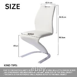 JIEXI 2PC Modern PU Leather Armless Ergnomic Chair Dining Kitchen Room Steel Leg