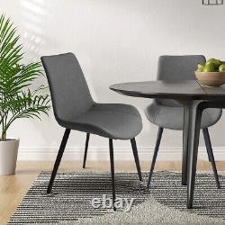 JIEXI Set of 2/ 4 Modern PU Leather Armless Chairs Dining Kitchen Room Steel Leg